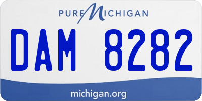 MI license plate DAM8282
