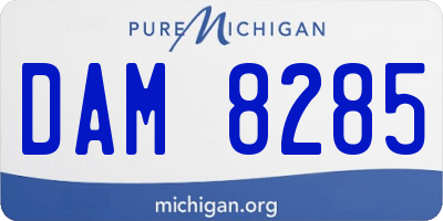MI license plate DAM8285