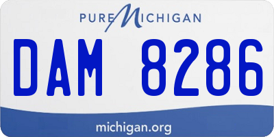 MI license plate DAM8286