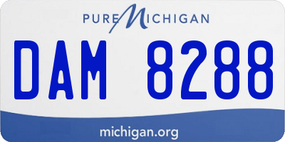 MI license plate DAM8288