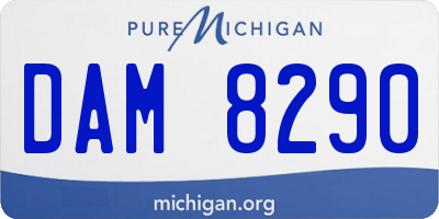 MI license plate DAM8290