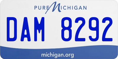 MI license plate DAM8292