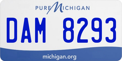 MI license plate DAM8293