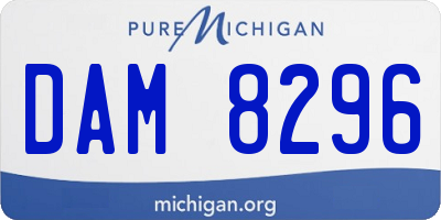 MI license plate DAM8296