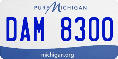 MI license plate DAM8300