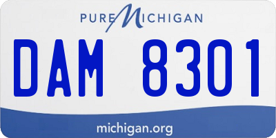 MI license plate DAM8301