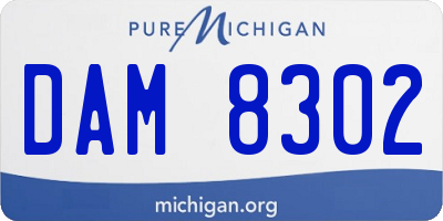 MI license plate DAM8302