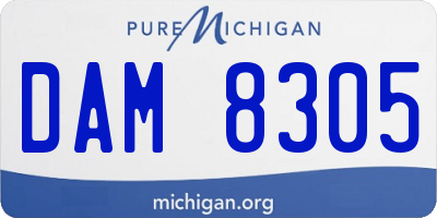 MI license plate DAM8305