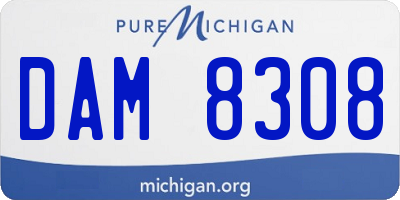 MI license plate DAM8308