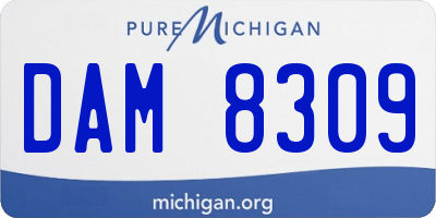 MI license plate DAM8309