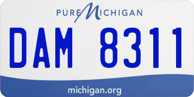 MI license plate DAM8311