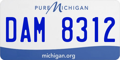 MI license plate DAM8312