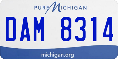 MI license plate DAM8314