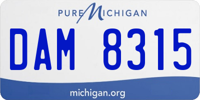 MI license plate DAM8315