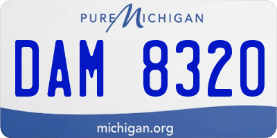 MI license plate DAM8320