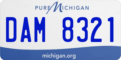 MI license plate DAM8321