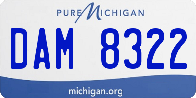 MI license plate DAM8322