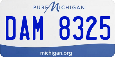 MI license plate DAM8325