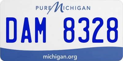 MI license plate DAM8328