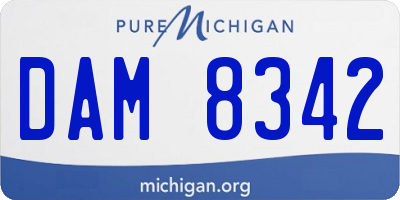 MI license plate DAM8342