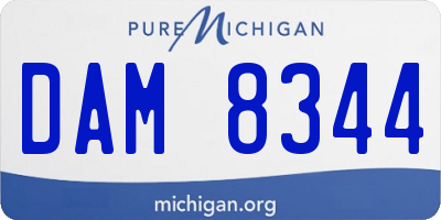 MI license plate DAM8344