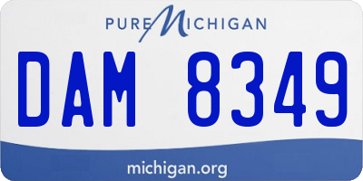 MI license plate DAM8349