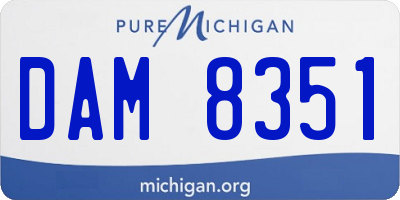 MI license plate DAM8351