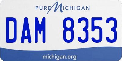MI license plate DAM8353