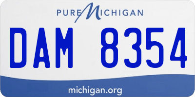 MI license plate DAM8354