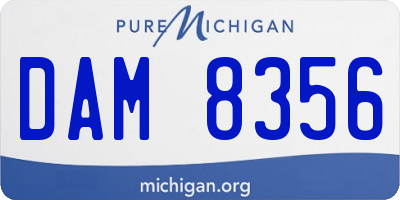MI license plate DAM8356