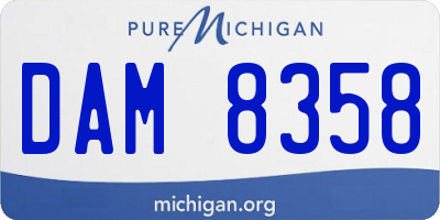 MI license plate DAM8358