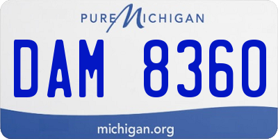 MI license plate DAM8360