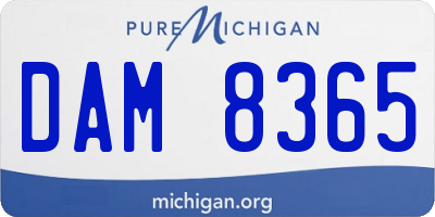 MI license plate DAM8365