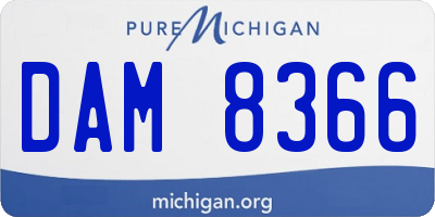 MI license plate DAM8366