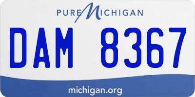 MI license plate DAM8367