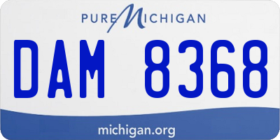 MI license plate DAM8368