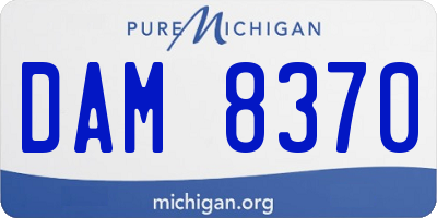 MI license plate DAM8370
