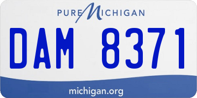 MI license plate DAM8371