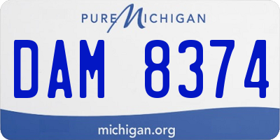 MI license plate DAM8374