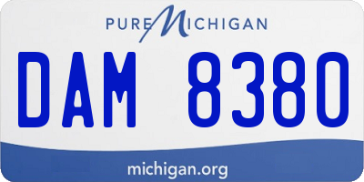MI license plate DAM8380