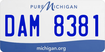 MI license plate DAM8381