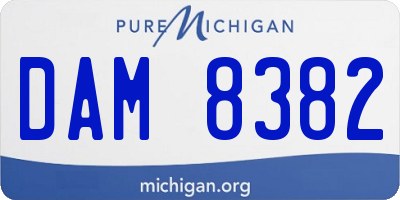 MI license plate DAM8382