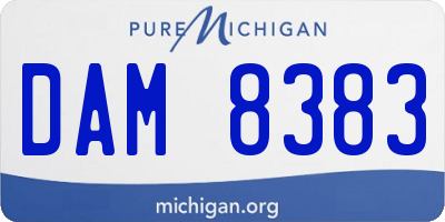 MI license plate DAM8383