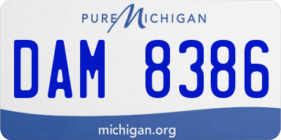 MI license plate DAM8386