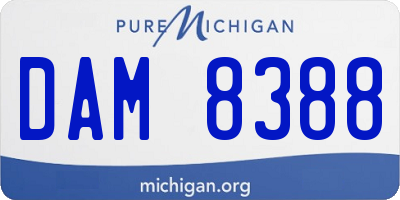 MI license plate DAM8388