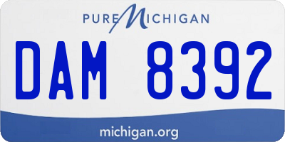 MI license plate DAM8392