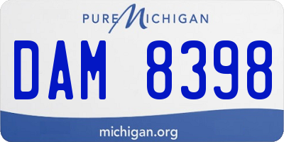 MI license plate DAM8398