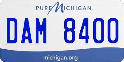 MI license plate DAM8400