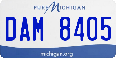 MI license plate DAM8405