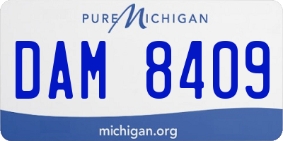 MI license plate DAM8409